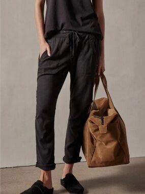 NWT James Perse Black Drawstring Track Joggers SIZE 1